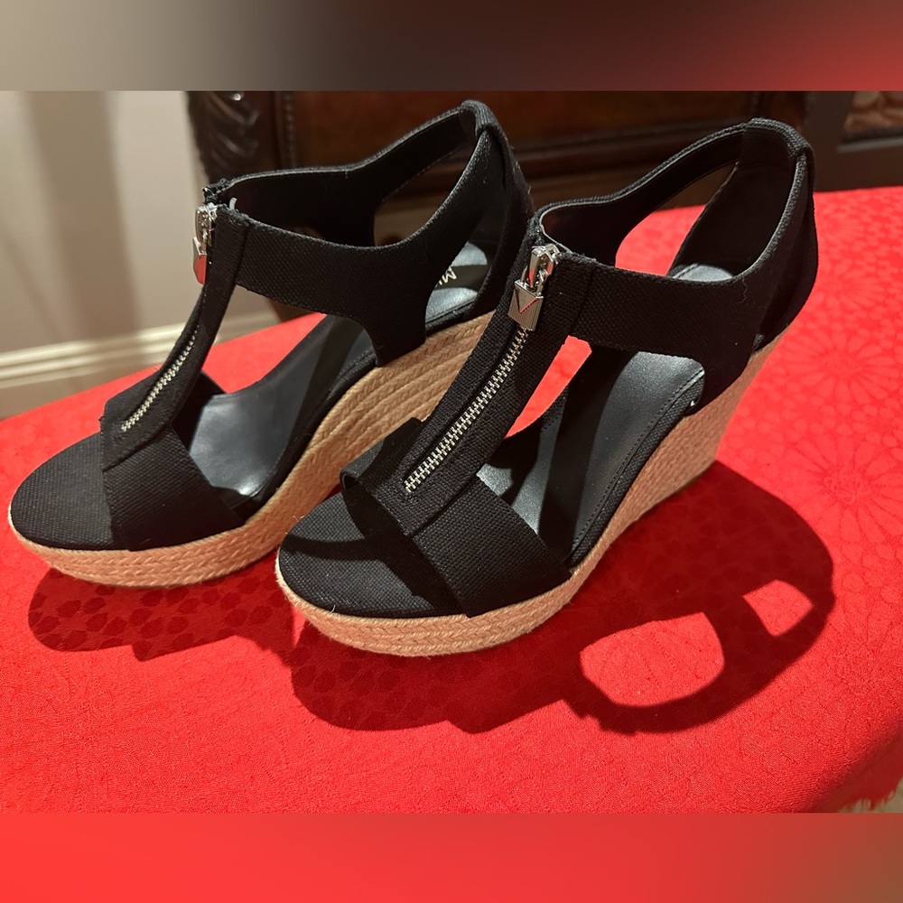 Michael Kors Elegant Black Wedge Sandals